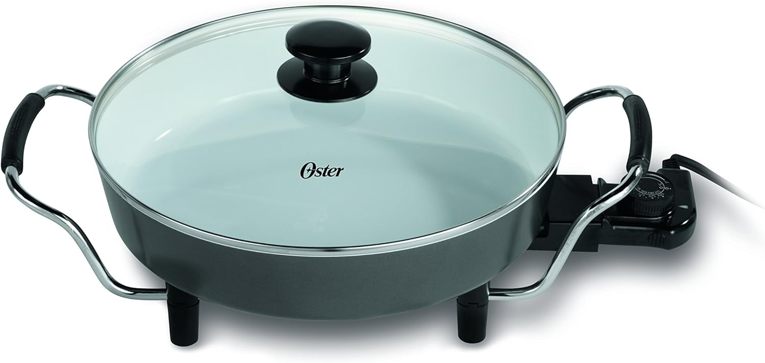 Oster CKSTSK12WC033 DuraCeramic Electric Skillet, White Amazon.ca Home