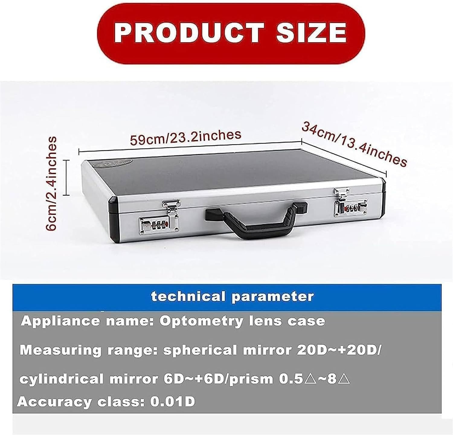 Optometry Kit,266 Pcs Optical Trial Lens Set Optometry Kit, Aluminum Case Trial Frame Optometry Optician Test, Metal Optometry Optical Frame with Lens and Aluminium