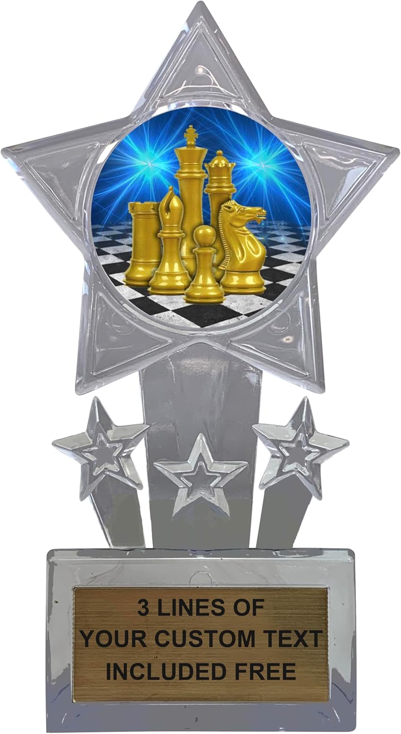 Express Medals 5 Pack Personalized Acrylic Chess Trophies Champion Awards Gift Prizes Trophy 5 PK D17