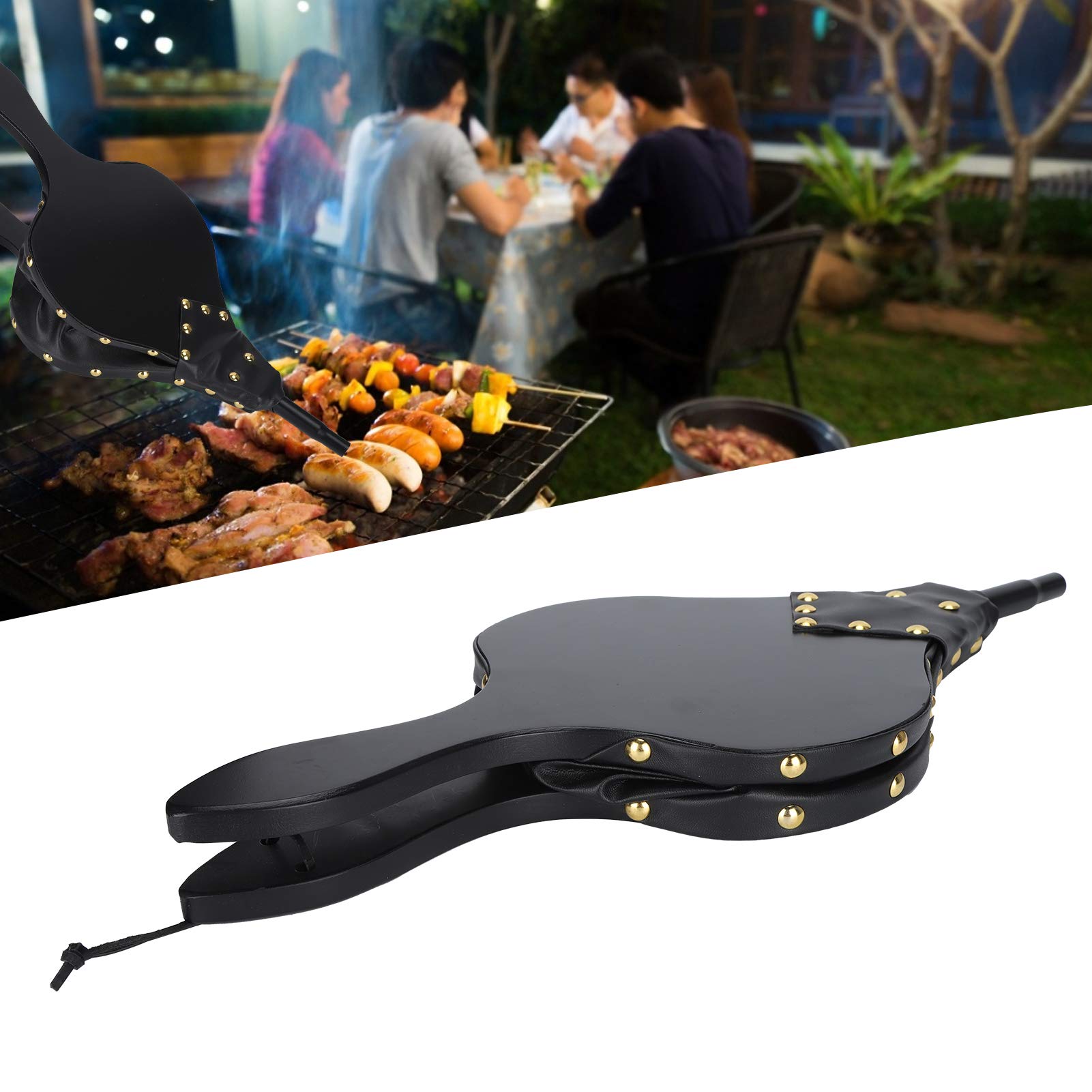 Fuelle, Soplador de Madera, Fuelle for Chimenea, tamaño Compacto, Ligero con Mango for Barbacoa, Estufa leña