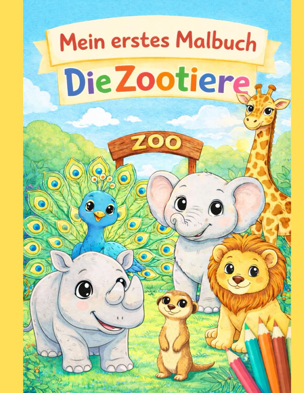 Meine ersten Ausmalbilder - Die Zootiere: Große, einfache Tierbilder zum Ausmalen ab 1 Jahr