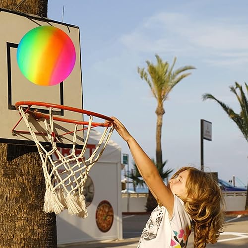 Miniatura 5 de YNHFIFI Juego de pelotas de patio de recreo, 8.5 pulgadas Rainbow Kickball para niños y adultos, para interiores y exteriores, juego de cuatro bolas