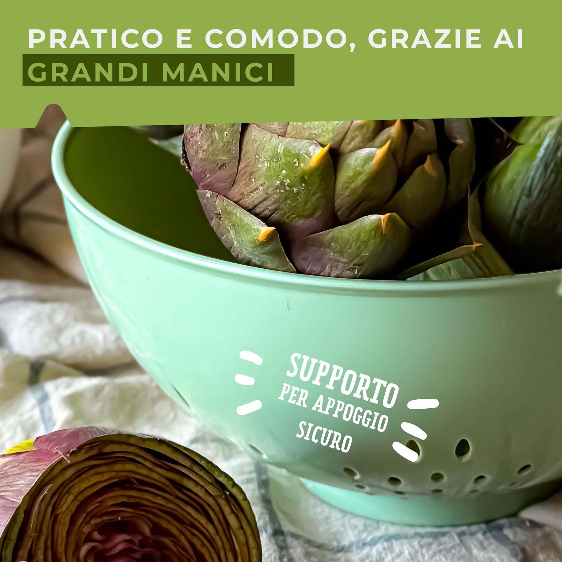 Fackelmann Paletta Scolapasta In Plastica PBT Grigio 35,5 Cm Per Cucina, Fori, Appendibile E Lavabile In Lavastoviglie
