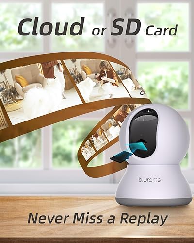 Miniatura 6 de blurams Cámara para mascotas 2K, cámara para perros con aplicación de teléfono, cámaras interiores PTZ de 360 para seguridad del hogar en