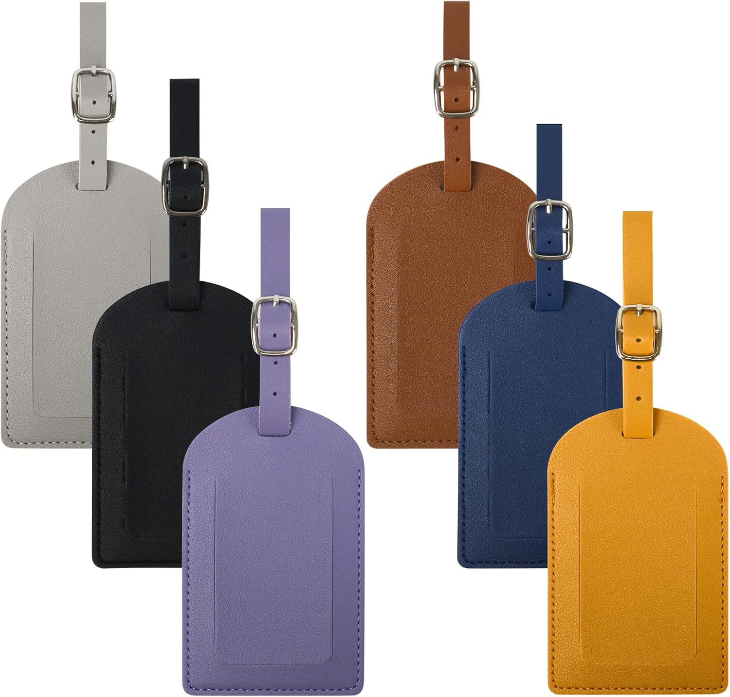 Luggage Tags 6 Pack PU Leather Luggage Bag Tags Luggage Bag Case Tags