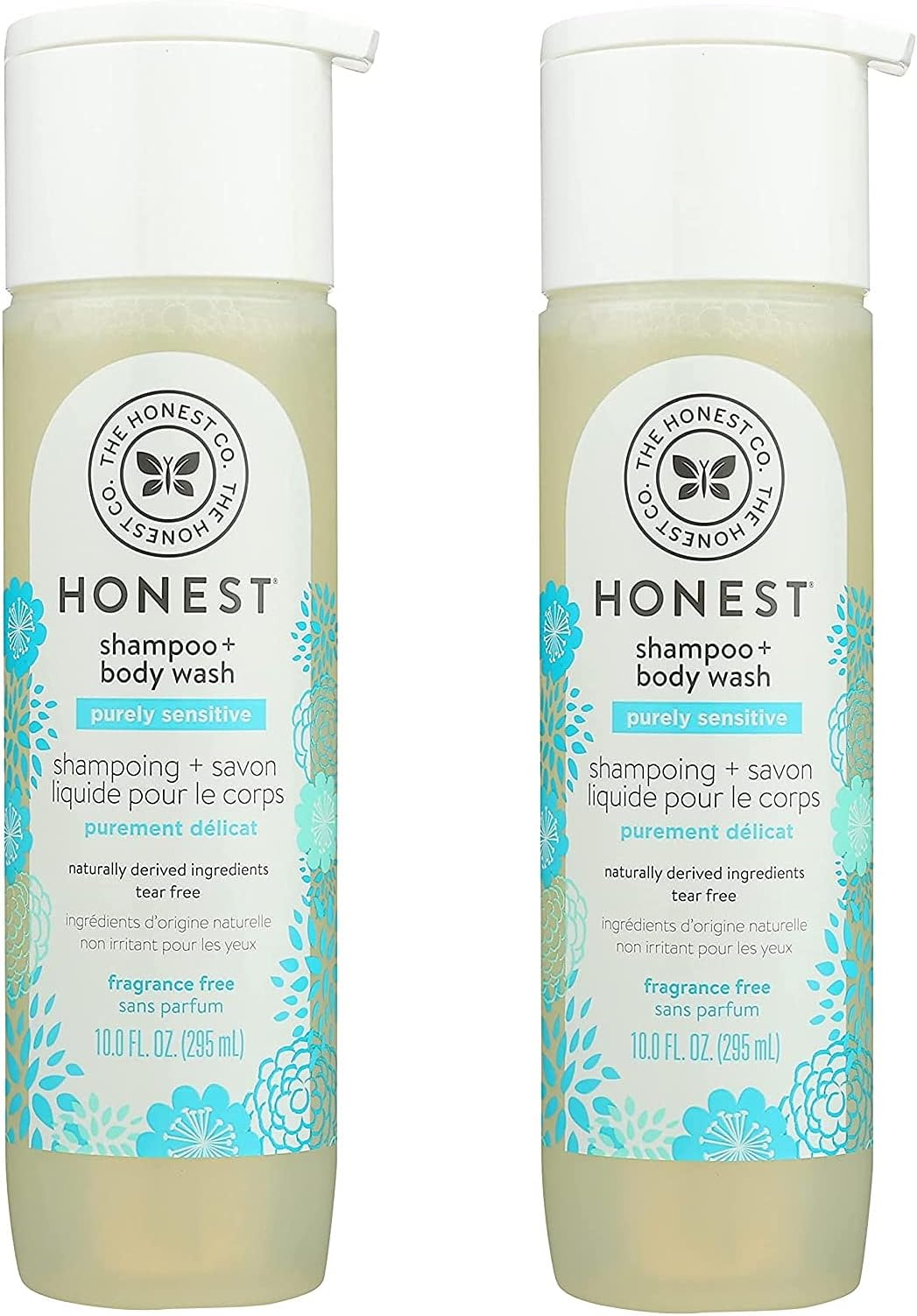 Purely Simple Fragrance-Free Shampoo + Body Wash | Tear-Free Baby Shampoo with Naturally Derived Ingredients | Sulfate- & Paraben-Free Baby Bath | 10 Fl Oz (Pack of 2)