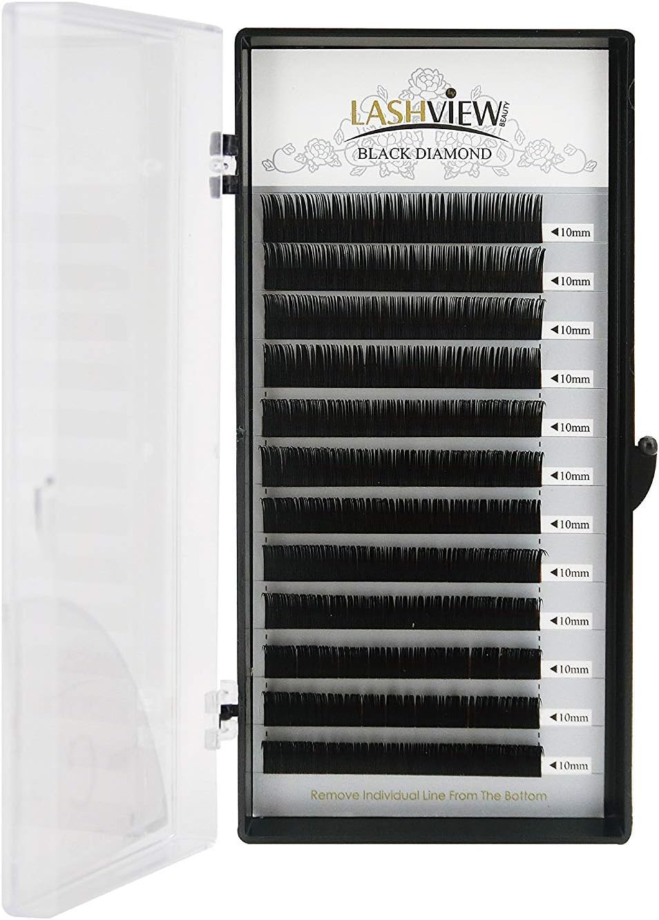 LASHVIEWFaux Eyelash Extensions Soft D CurlVolume Fan for Professional Salon UseSemi-Permanent Thickness 0.05mm Length 12mm Individual Silk Lashes