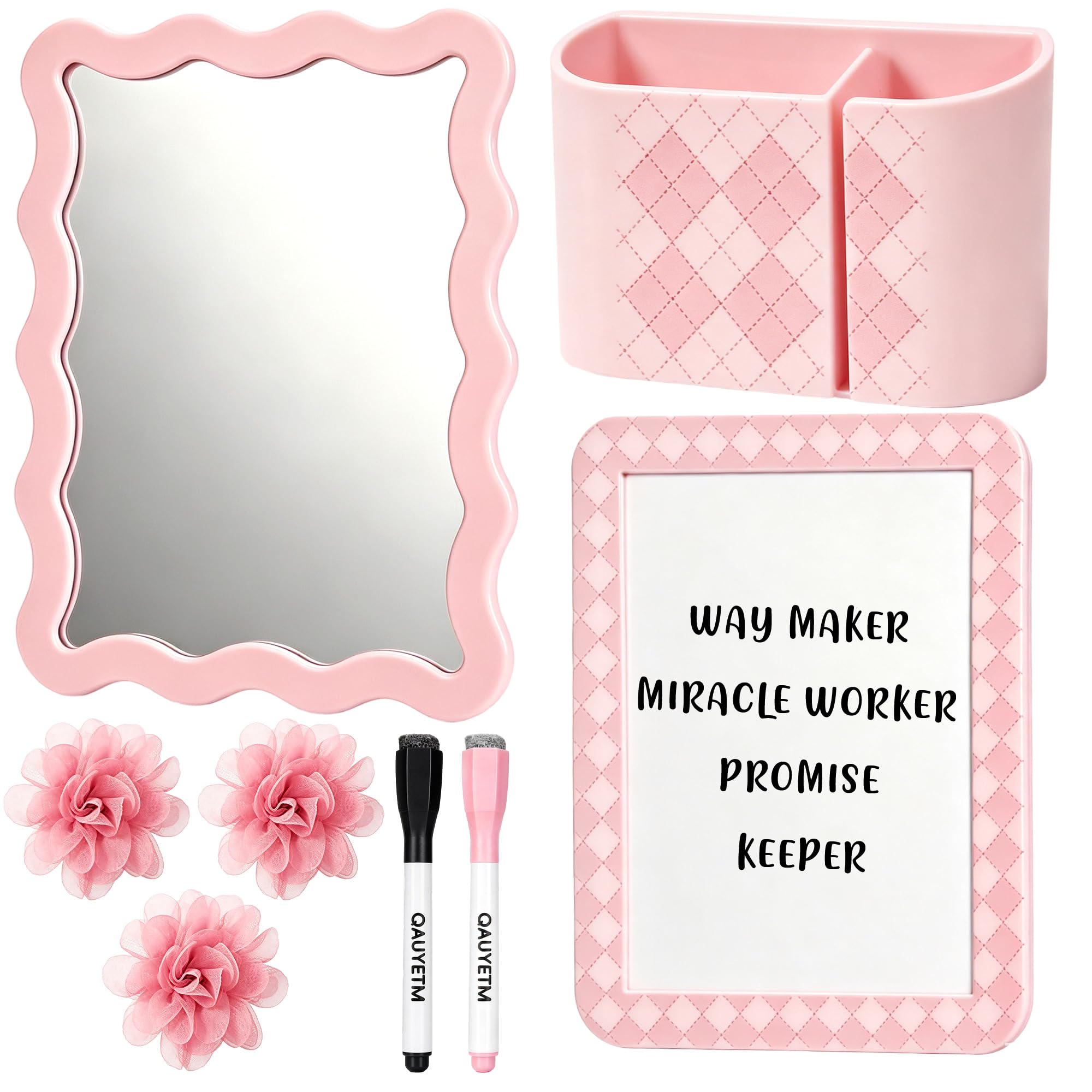 QAUYETM 8 PCS Pink Locker Accessories Kit for Girls