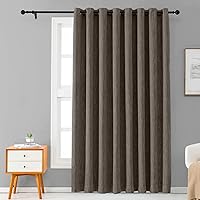 Vista 25 de Melodieux Elegantes cortinas opacas de algodón para oscurecer la habitación, para sala de estar, dormitorio, con aislamiento térmico, paneles