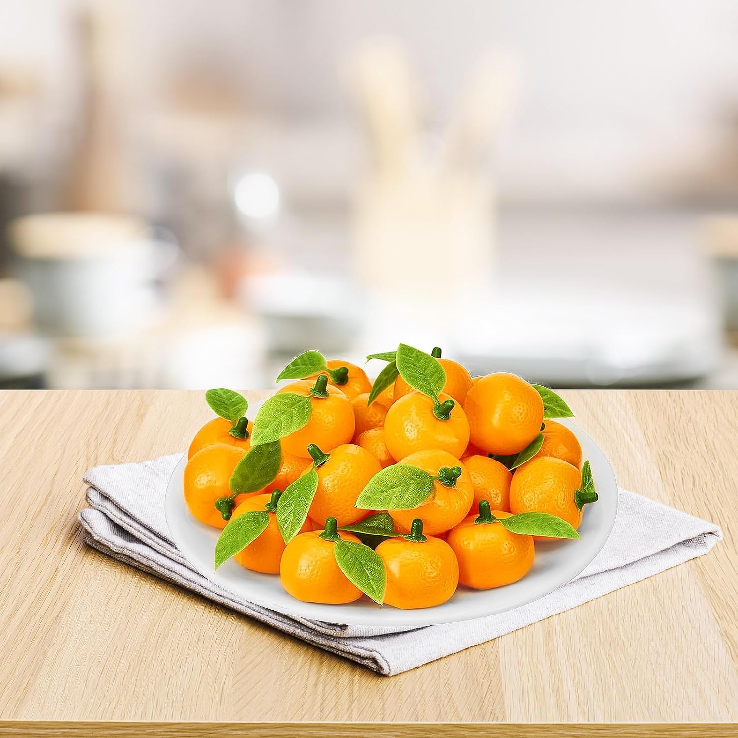 120PCS Mini Artificial Orange Birthday Fake Fruit Model Realistic Artificial Fruits Simulation Orange Decorative Tangerine Lifelike Faux Fruit Fake Orange for Home Kitchen Table Decoration