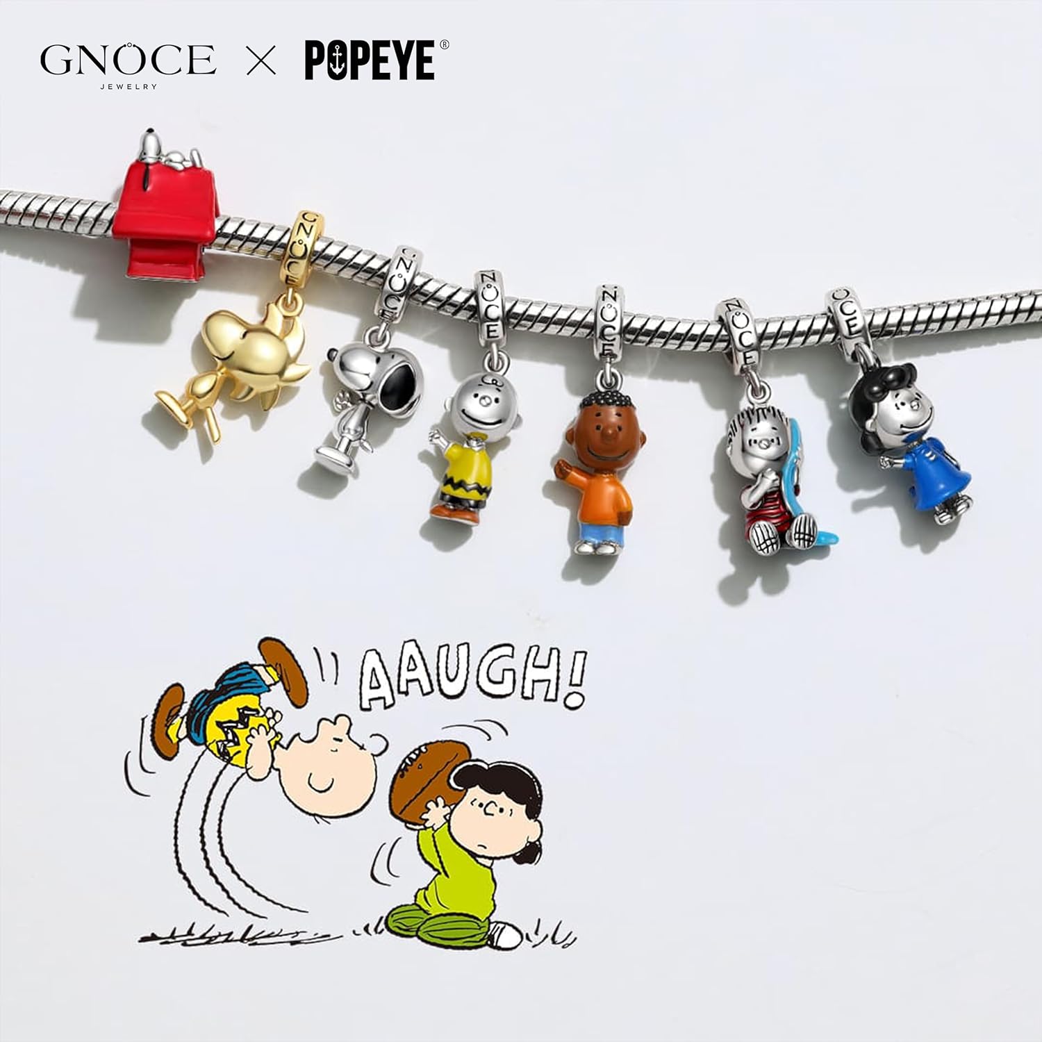 GNOCE Peanuts Snoopy Pendant Dangle Charm for Women, S925 Sterling Silver Dangle Charms for Women Wife, Valentine‘s Day, Mother’s Day Jewelry (Standing Snoopy) - Image 4