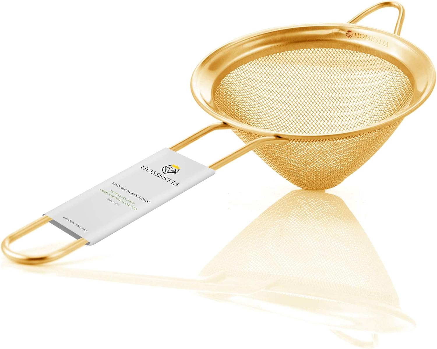 Homestia 304 Stainless Steel Fine Mesh Strainer, Sieve Sifter For Tea, Gold