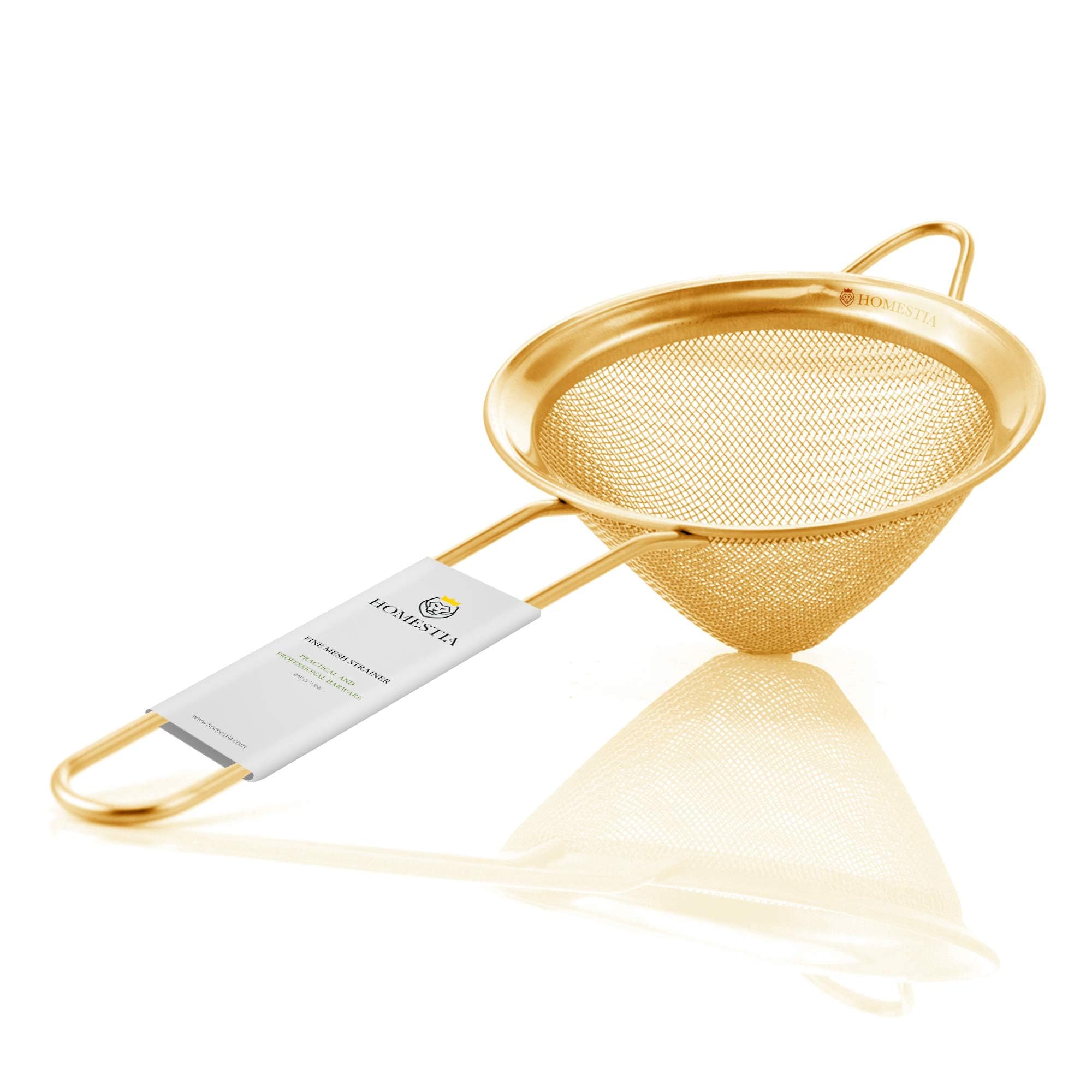 Homestia 304 Stainless Steel Fine Mesh Strainer, Sieve Sifter For Tea, Gold