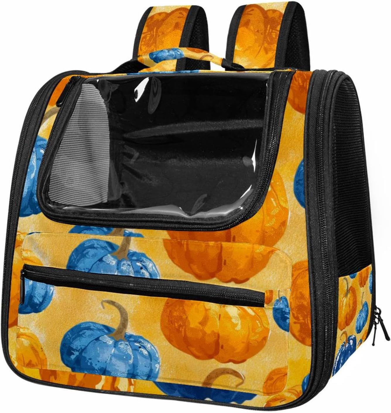 Portable Travel pet Backpack Carrier Hamster Bag Small Dog cat Carrier Breathable Hang Bag, Bright Pumpkins on White Background 2_35