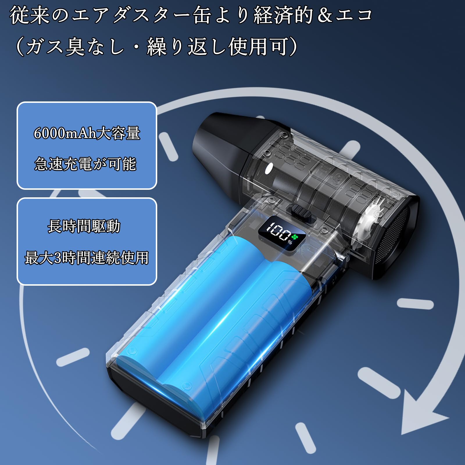 Amazon.co.jp: エアダスター 電動ブロワー 超強力180,000RPM 無