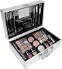 bonvoyage, Makeup Kit, Includes Lipsticks, Eyeshadows, Blush, Nail Polish, Mirror and Make Up Brushes, Portable Lightweight Metal Train Case, Bon Voyage