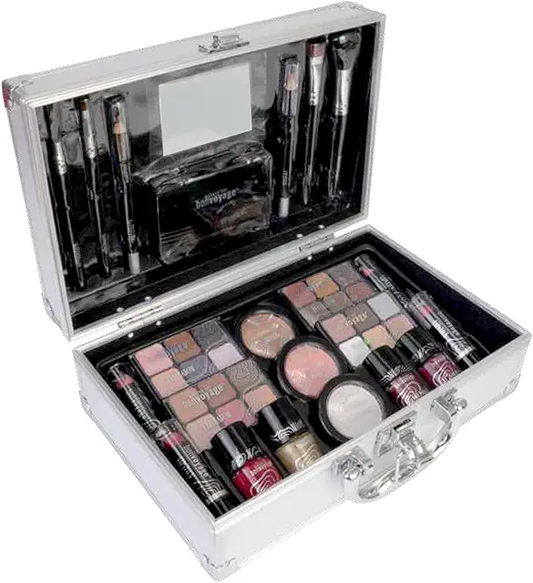 Kit Maquillaje Mujer Bon Voyage 43 Piezas con Maletín Metálico Portátil