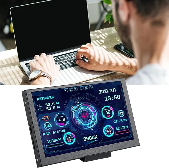 Bewinner 5 Zoll IPS USB Bildschirm PC CPU HDD Datenmonitor PC Sensor Panel Display PC Temperaturanzeige für PC ARGB Computergehäuse Sekundärbildschirm