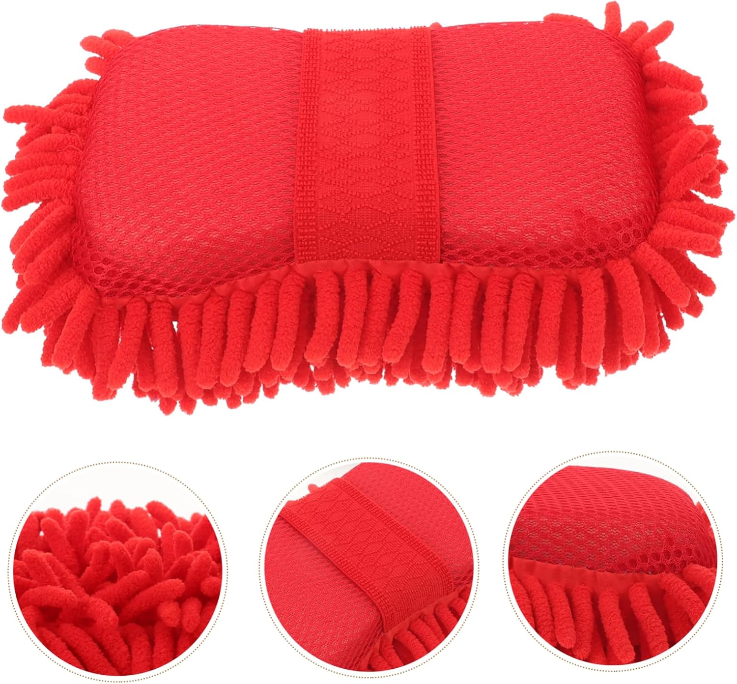 Alipis 80g Car Cleaning Sponge Hand Strap Microfiber Wash Mitts for Vehicle Cleaning