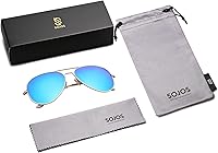 Vista 42 de SOJOS Classic Aviator Polarized Sunglasses for Men Women Vintage Retro Style Negro