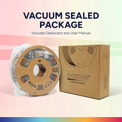 Vista 211 de OVERTURE Filamento de ácido poliláctico de seda, 1/16 de pulgada, acabado bicolor, suave y brillante, carrete 2.2 libras, para joyería de cosplay