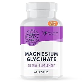 VIMERGY Magnesium Glycinate - Stress Support - Chelated to Avoid Tummy Upset*- Promotes Heart Health & Energy*- Kosher, Vegan Gluten-Free - 60 Caps