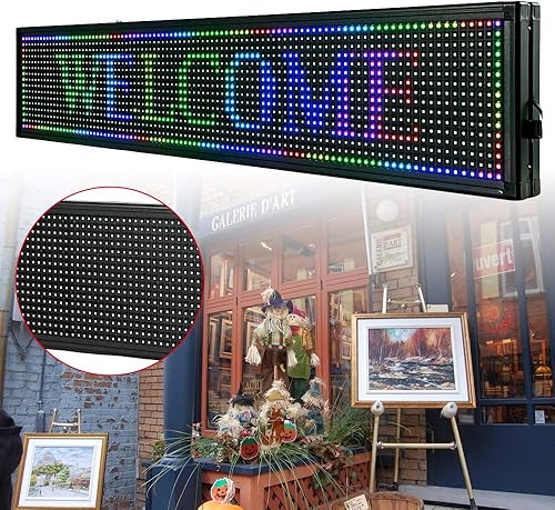 Miniatura 3 de LyeXD 7Colors - Letrero LED de 40 x 8 pulgadas, letrero LED personalizado, tablero de mensajes LED, pantalla de mensajes digital, programable,