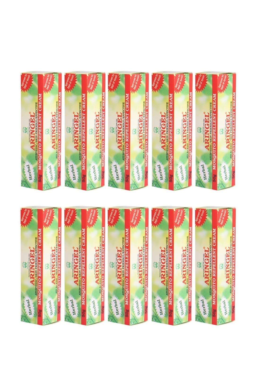 Aringel Herbal Mosquito Repellent cream Mosquitoes | Clinically Tested & Pediatrician Certified | 8 Hours Protection in Single Application (50g Each (Pack of 10)) (B09WY9368C) Amazon Price History, Amazon Price Tracker