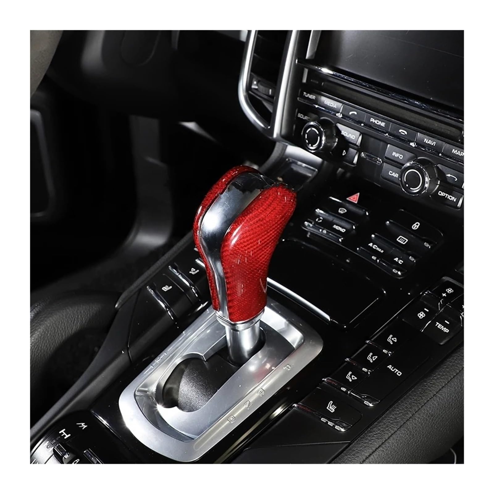 Carbon Fiber Interior Styling Auto Center Konsole Schaltknauf Abdeckung Trim Für Cayenne 2011-2017 Zubehör Car Trim Interior Strips