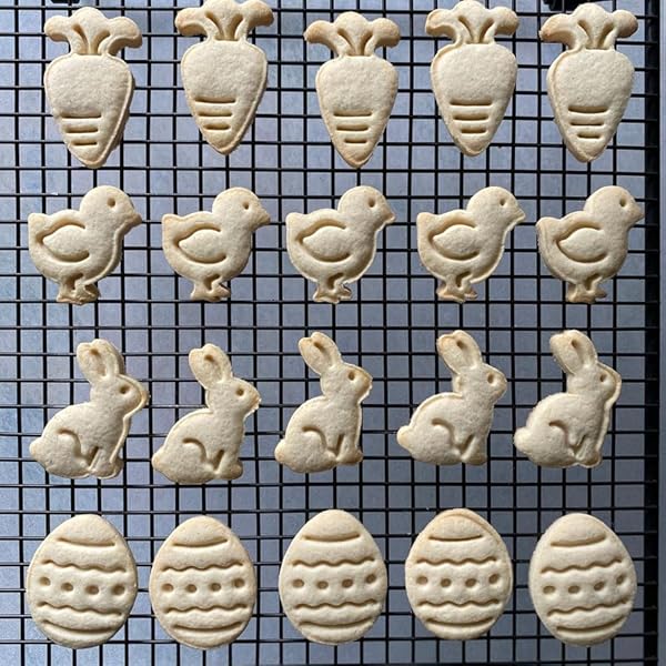 R&M Easter Cookie Cutter 2" Cookie, Pastry, and Fondant Stampers, Carrot, Bunny, Chick and Egg, 4-Piece Set by R&M - Image 4