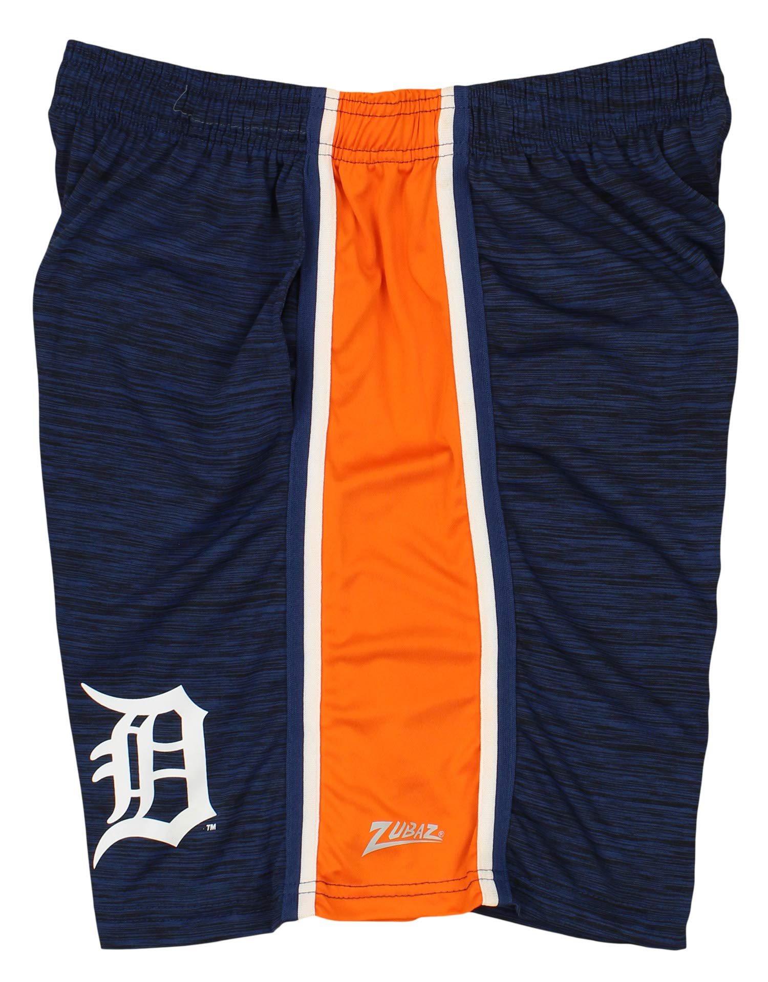 Zubaz MLB Mens Dye Solid Stripe Shorts, Detriot Tigers, X-Large