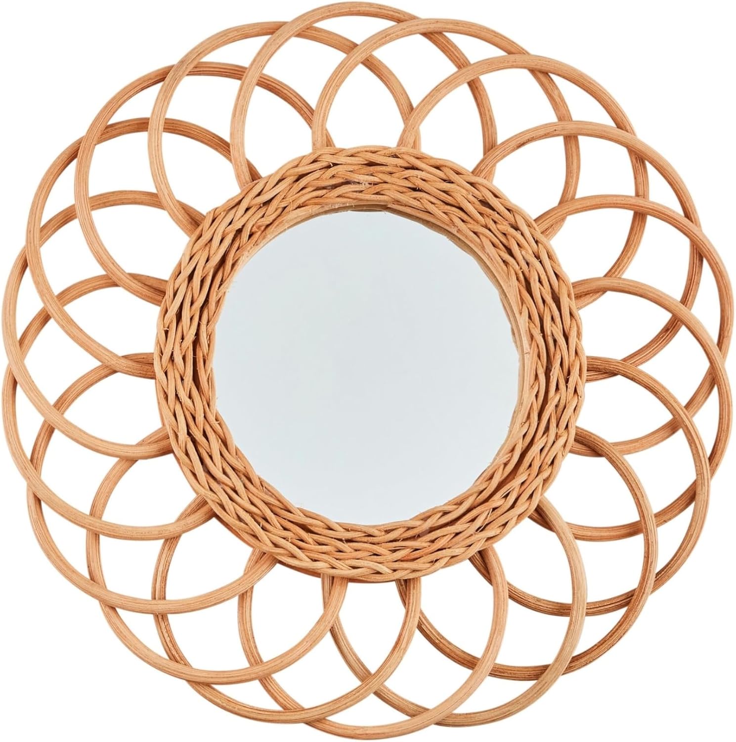 Mud Pie Loop Woven Mirror; 12" Dia