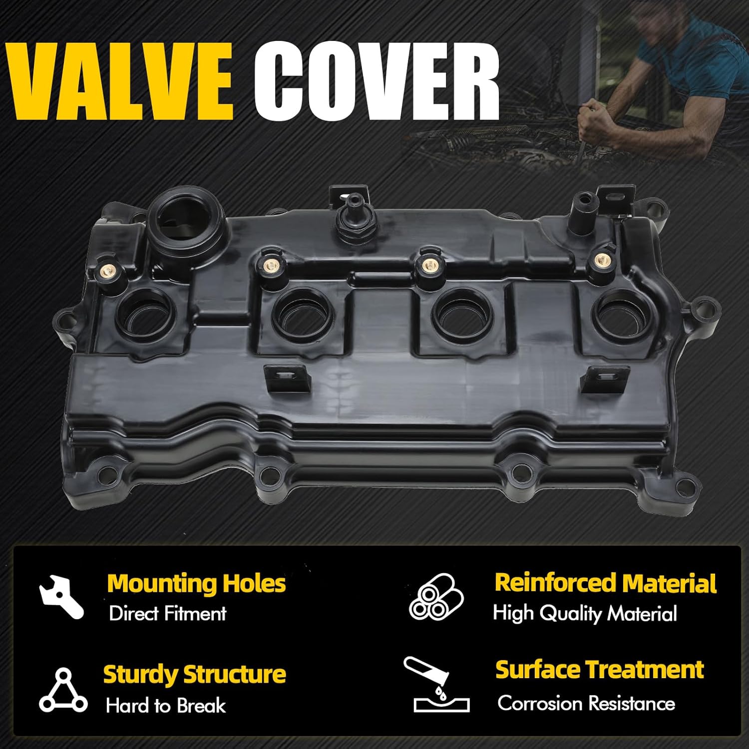 Engine Valve Cover Compatible with 2013-2018 Nissan Altima Rogue Murano 2.5L 2014 Pathfinder 2.5L 2014-2017 Infiniti QX60 Hybrid 2.5L Part 132643kY0A