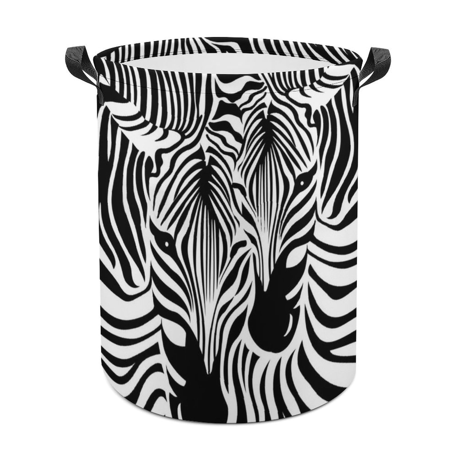 MHYRAC Laundry Hamper, Abstract Animal Zebra Laundry Basket, Washing Basket with Handle