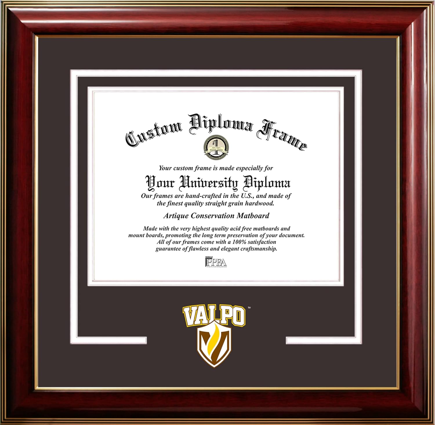 Campus Images Valparaiso University 10w x 8h Classic Spirit Logo Diploma Frame