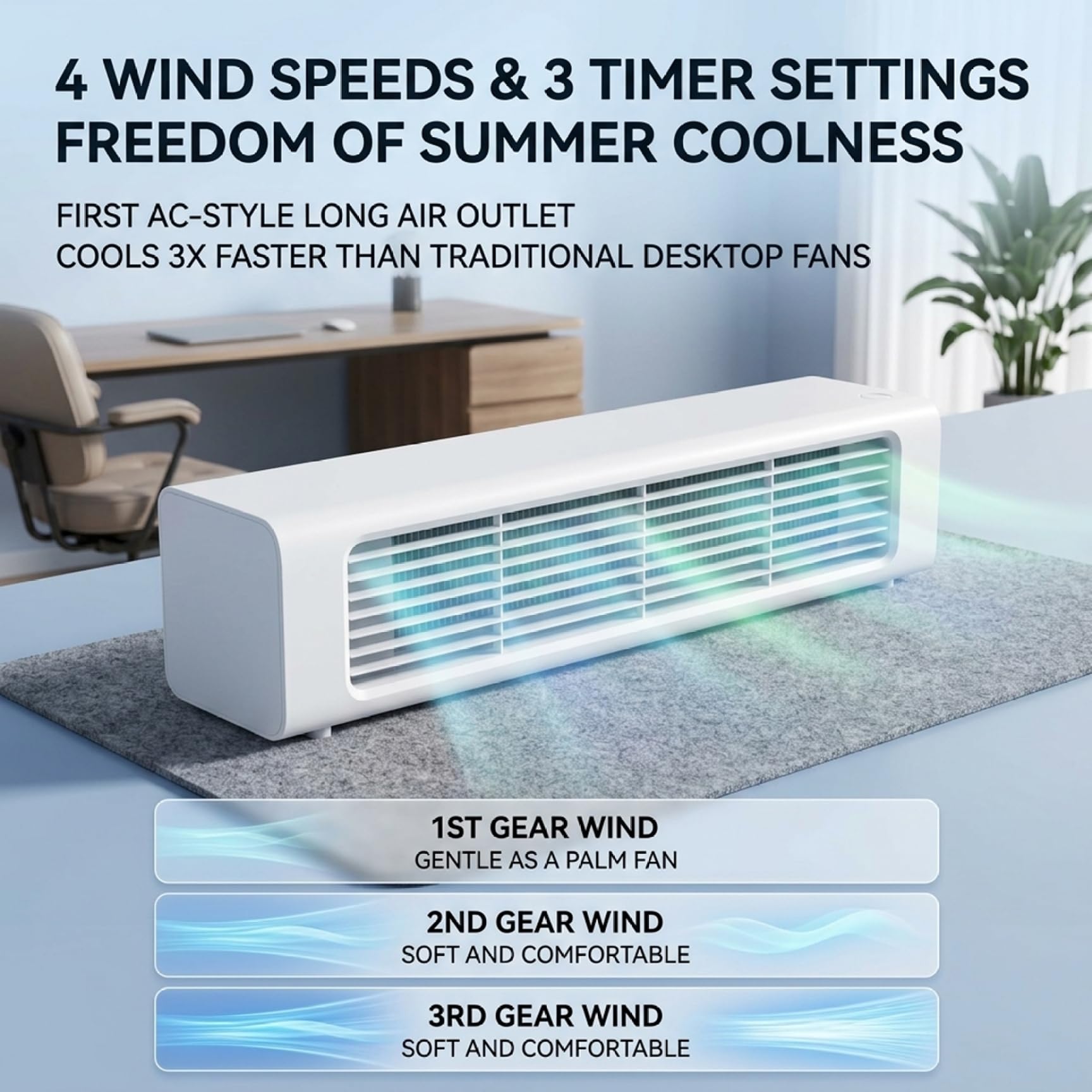 Pequeño aire acondicionado portátil, aire acondicionado personal de 3 velocidades con control remoto, unidad de pequeña recargable, portátil para habitación, escritorio, oficina, d