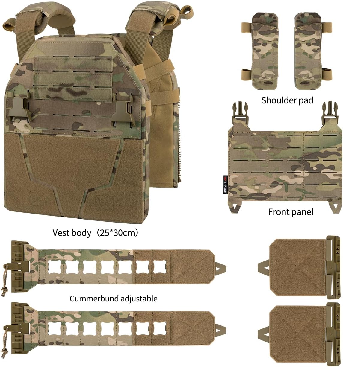 BOMTURN Tactical Vest for Men - Lightweight Quick Release Modular Vest Adjustable Airsoft Vest Outdoor for Running Training