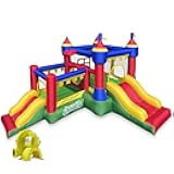 Cloud 9 Inflatable Castle Bounce House with Blower, Bouncer for Kids with Two Slides and Jumping Areas