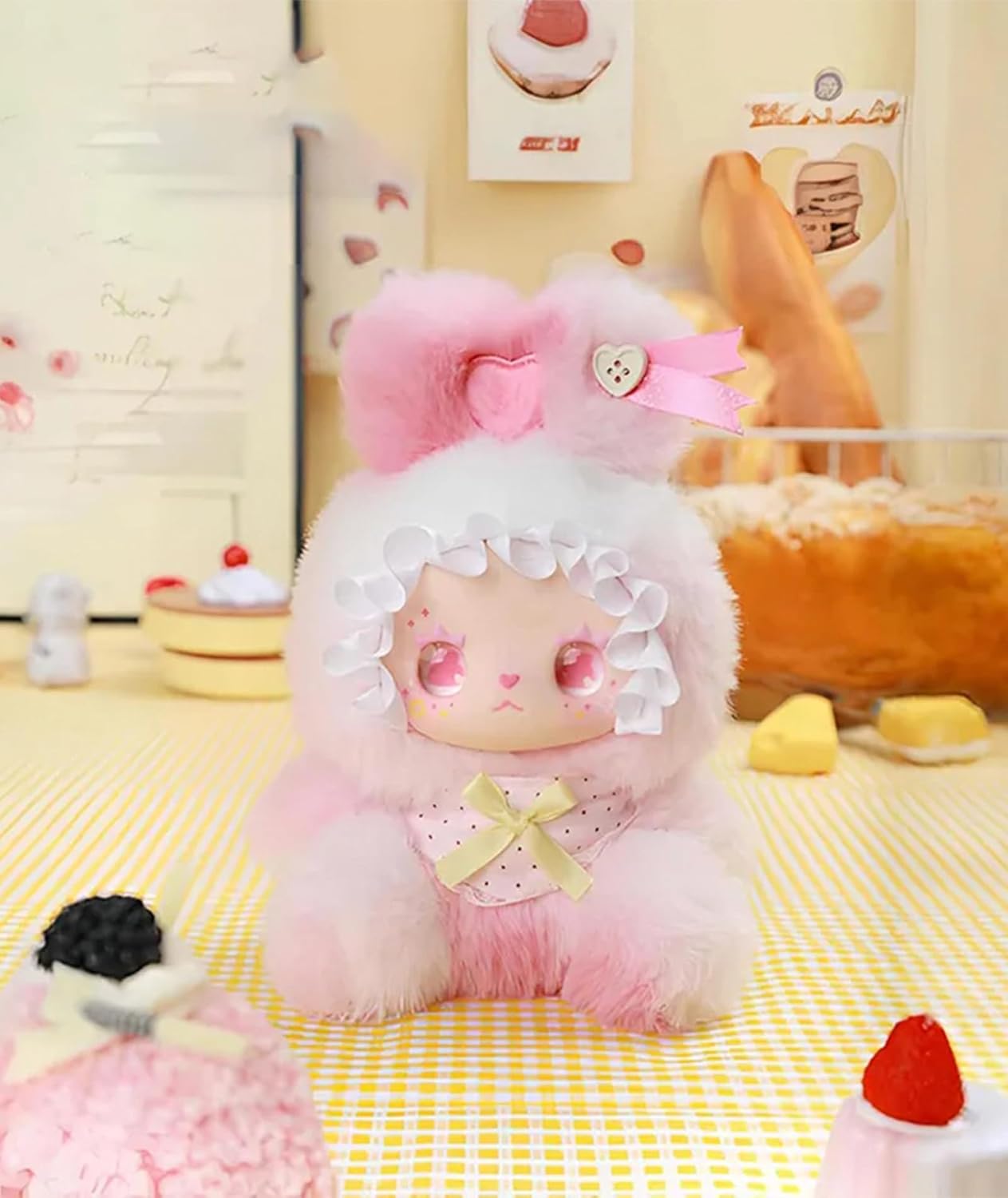 CALEMBOU Vinyl Plush Blind Box, Lovely Emma Sweet Treat Bunnies Series Soft Stuffed Keychain Figure, Cute Bunny Collectible for Birthday Christmas, Random 1 Box