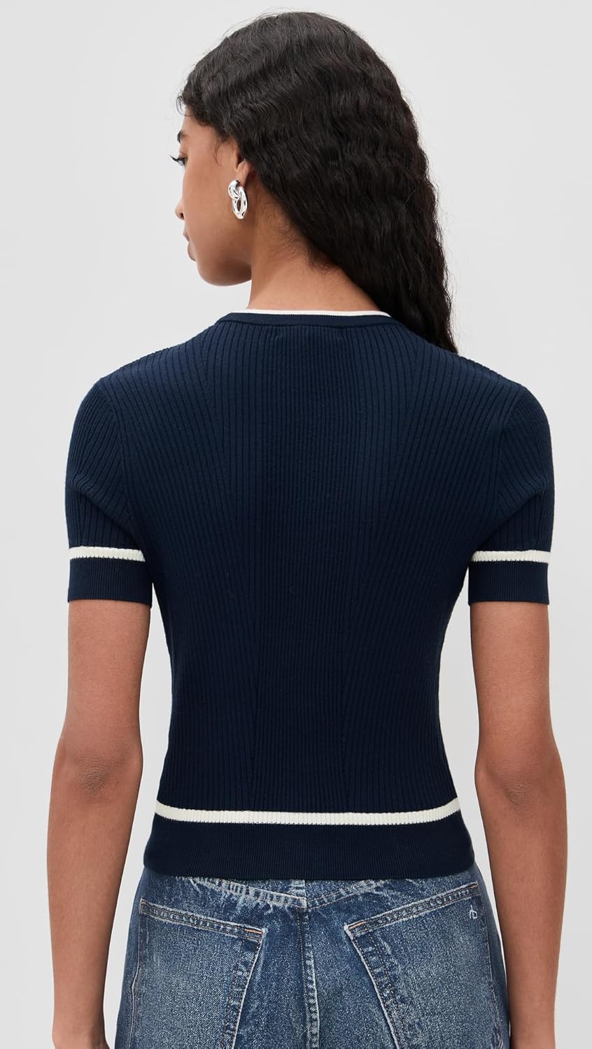 rag & bone Women's Kassy Rib Short Sleeve Tee - Image 3