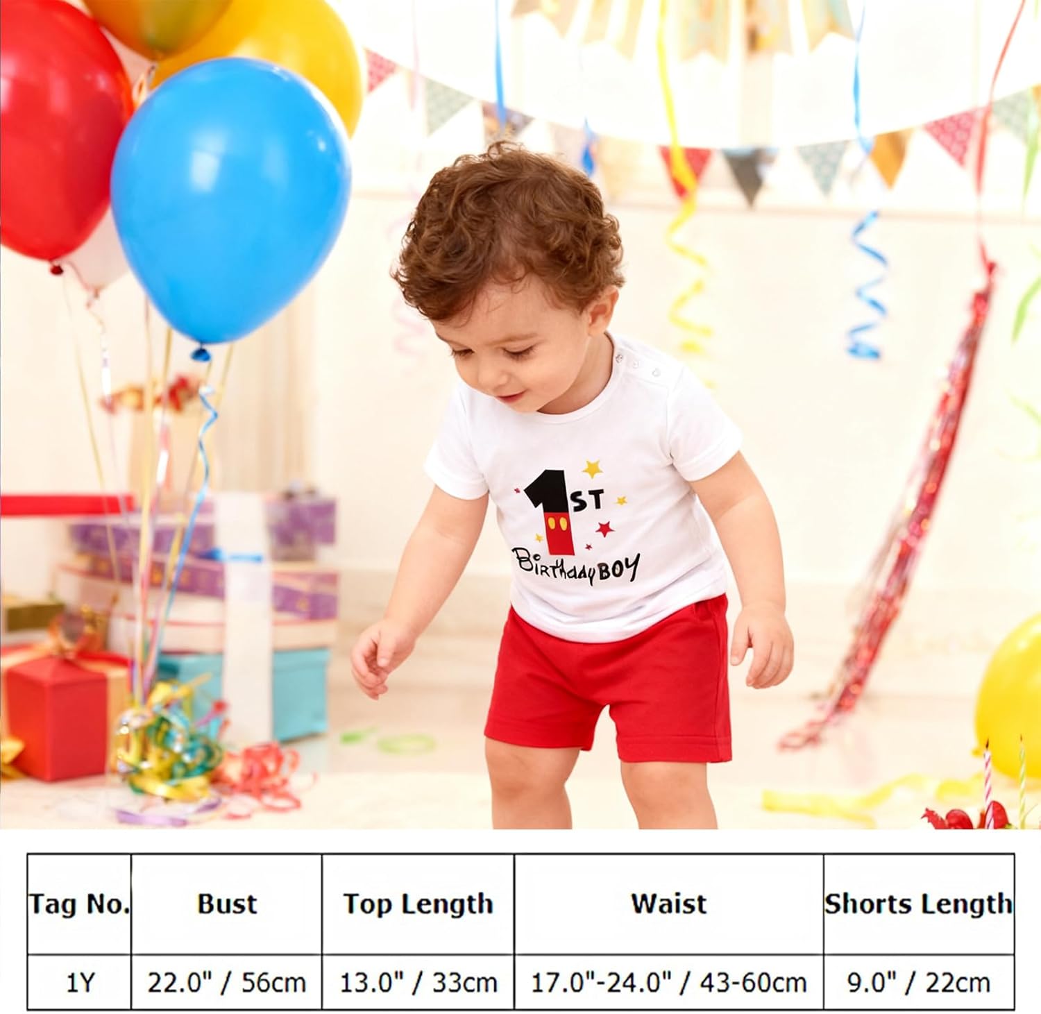 IBTOM CASTLE Baby Boys 1st Birthday Outfit Jungle Safari & Space & Farm Top Shirt Shorts Crown 3PCS Cake Smash Clothes Set - Image 7