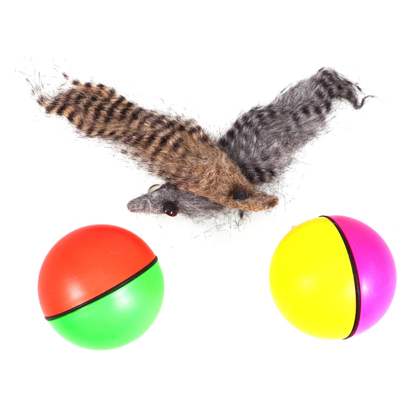 CORHAD 2Pcs Rolling Ball Electric Water Mouse for Cats and Dogs Battery Random Color Engaging Interactive Fun for Pets Durable Lightweight