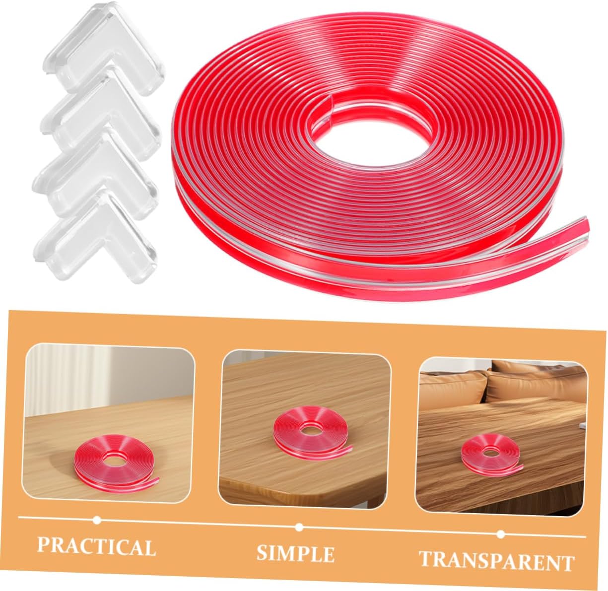 1set Transparent Proofing Edge Covers Soft Corner Guards and Safety Furniture Bumpers for Tables Cabinets and Furniture for Boy Girl Safety