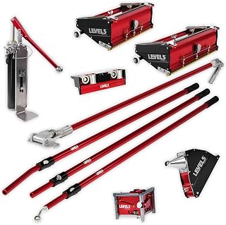Drywall Finishing Set - LEVEL5 | Pro-Grade | 10/12" Flat Boxes, Corner Roller, 3" Corner Finisher, 7" Corner Applicator, Handles, Compound Pump + Filler | Sheetrock Gyprock Wallboard | 4-602