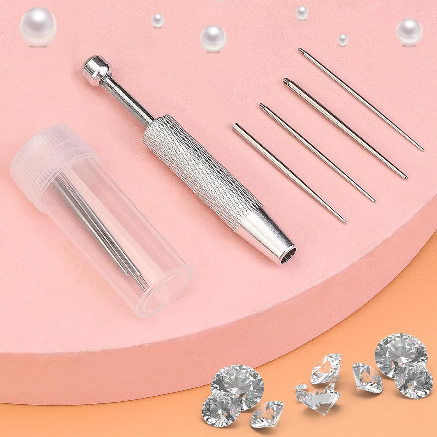 8 PCS Piercing Ball Grabber Tool Kit-Piercing Taper Insertion Tool, 14G 16G 18G Threadless Insertion Taper and Body Piercing Kit for Ear Nose Lip