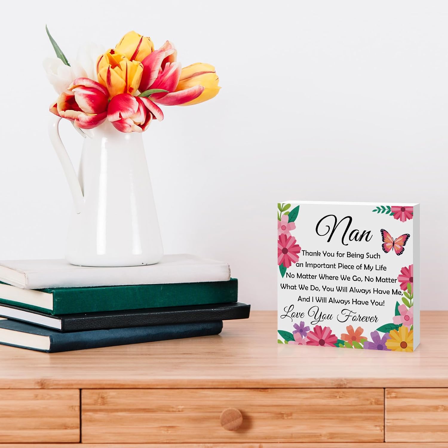 Nan Gifts for Grandma Unique Wooden Block Sign Desk Table Decor Sign for Nan Christmas Birthday Mothers Day Gift for Grandma from Granddaughter Grandson Grandkids - Image 4