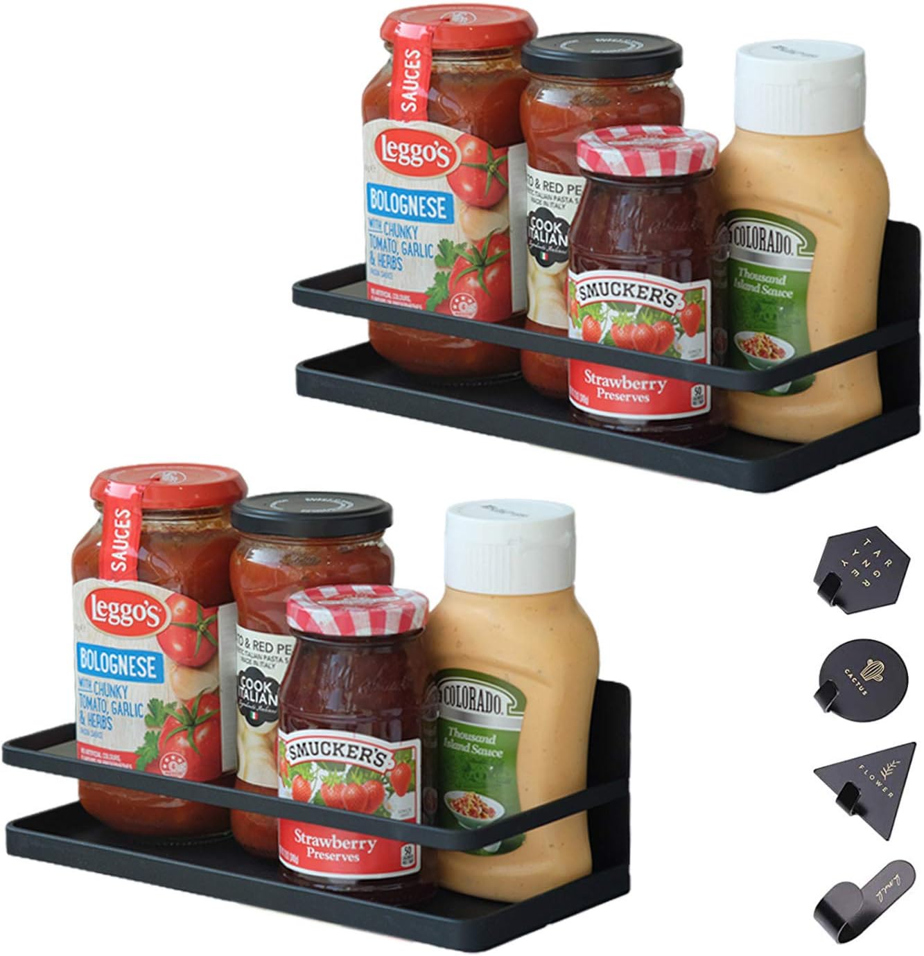 Spice Rack,Refrigerator Spice Storage Shelf with 4