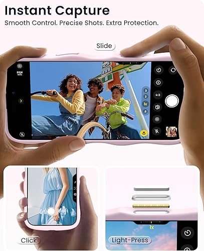 Miniatura 5 de ORNARTO Funda para iPhone 17 Pro de 6.3 pulgadas, silicona líquida ondulada a prueba de golpes con botón de control de cámara, forro de microfibra