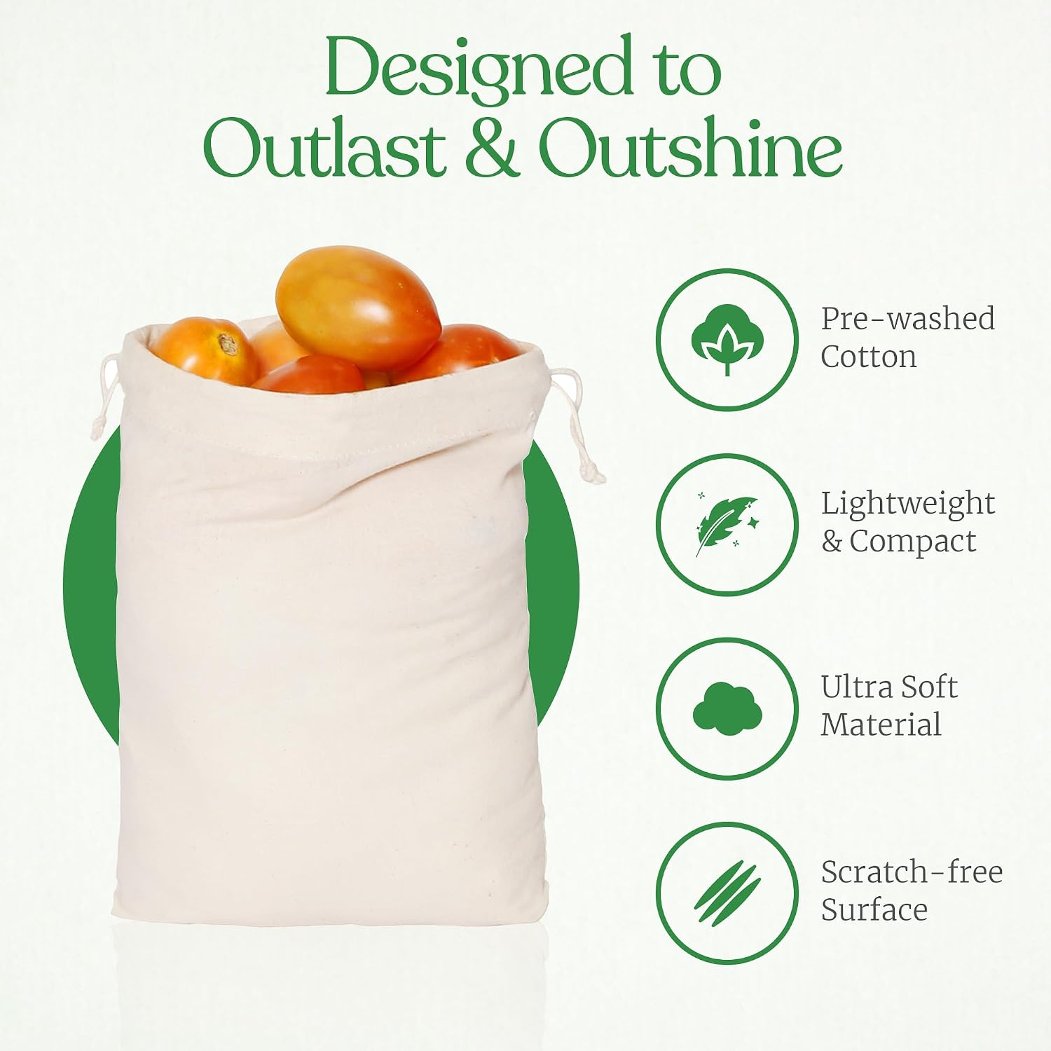 Greenmile Organic Cotton Reusable Produce Muslin Bags image 2