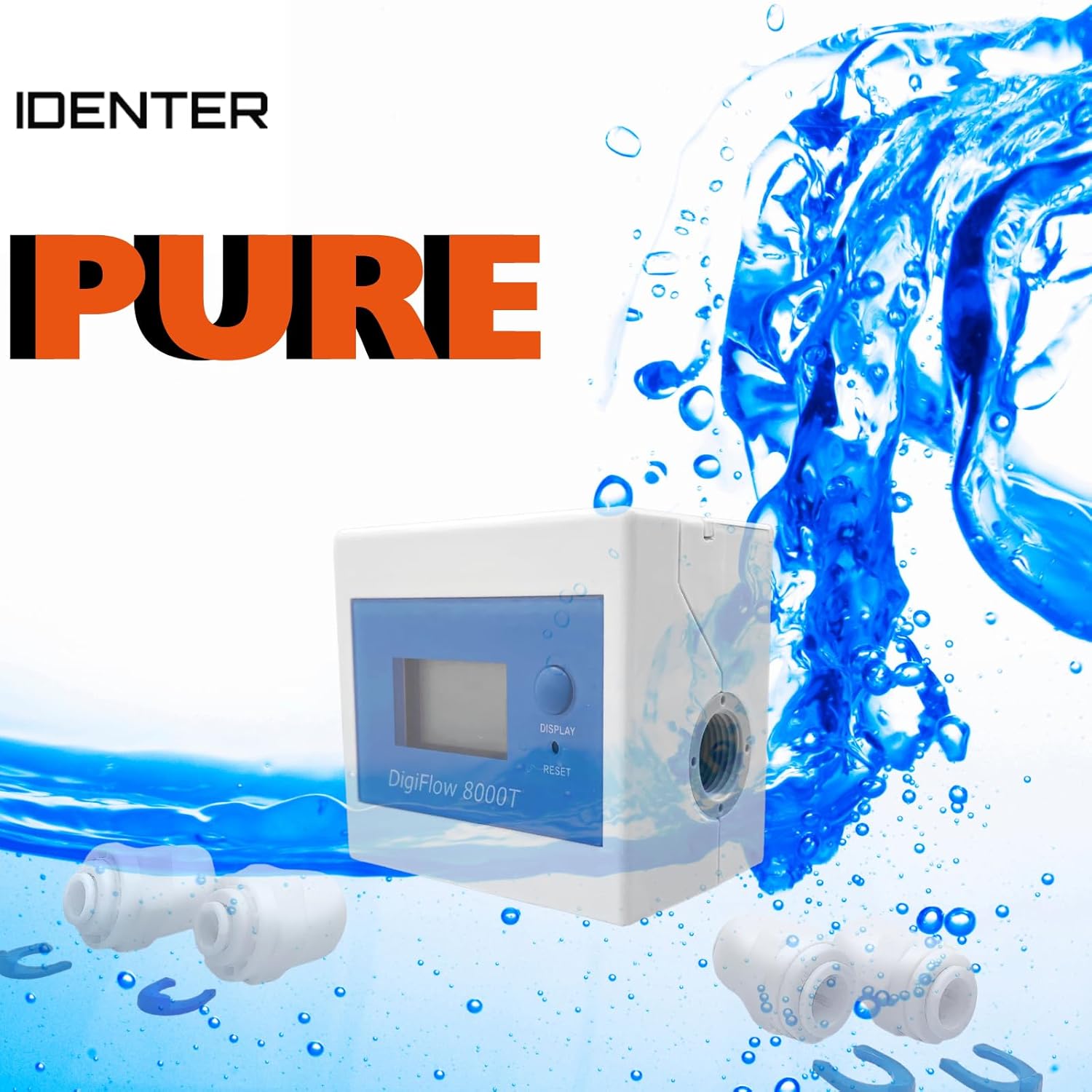 Digital Water Flow Meter for Irrigation & Garden Hose – 3/8" GHT GPM Water Usage Monitor for Lawn Sprinkler, RV Hookup & Outdoor Faucet, Accurate Water Consumption Meter